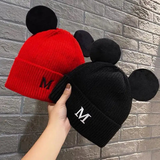 Mickey Mouse Ears Knitted Beanie