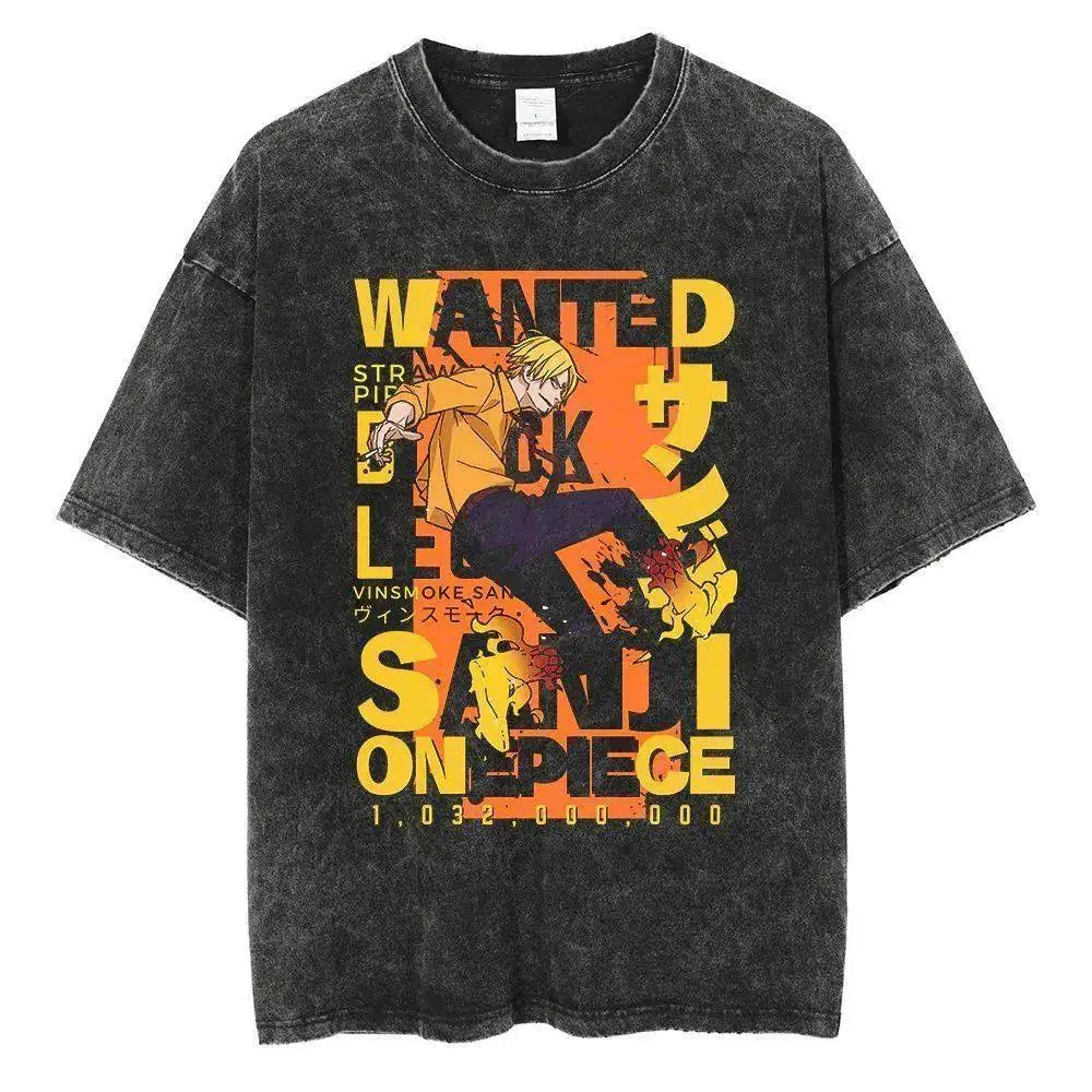 One Piece Sanji Wanted Vintage Tee