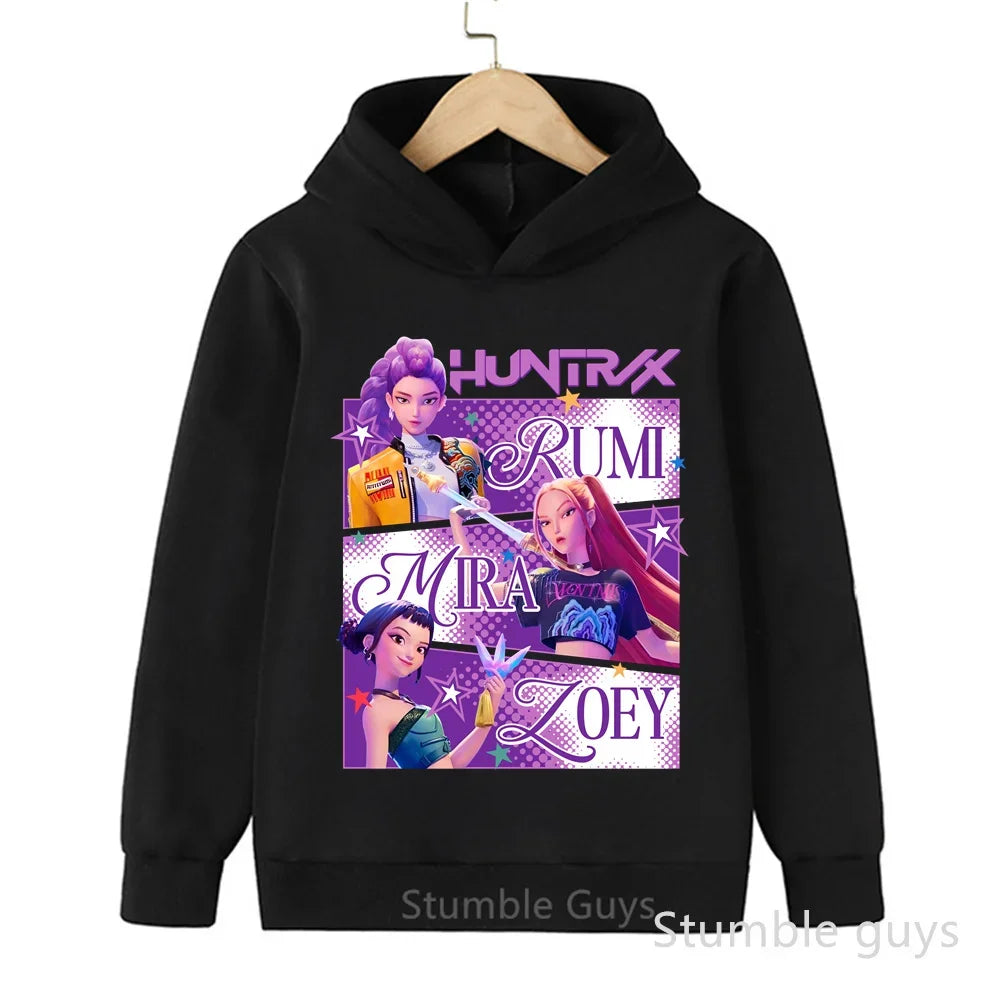 Kpop Demon Hunters Autumn Winter Kids Hoodie