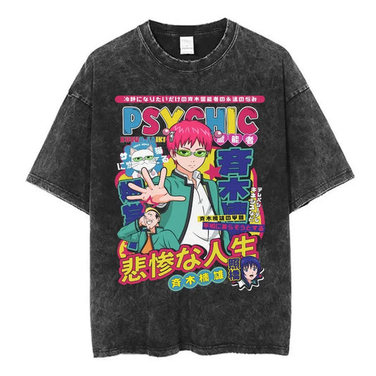 The Disastrous Life of Saiki K Saiki Kusuo Vintage Tee